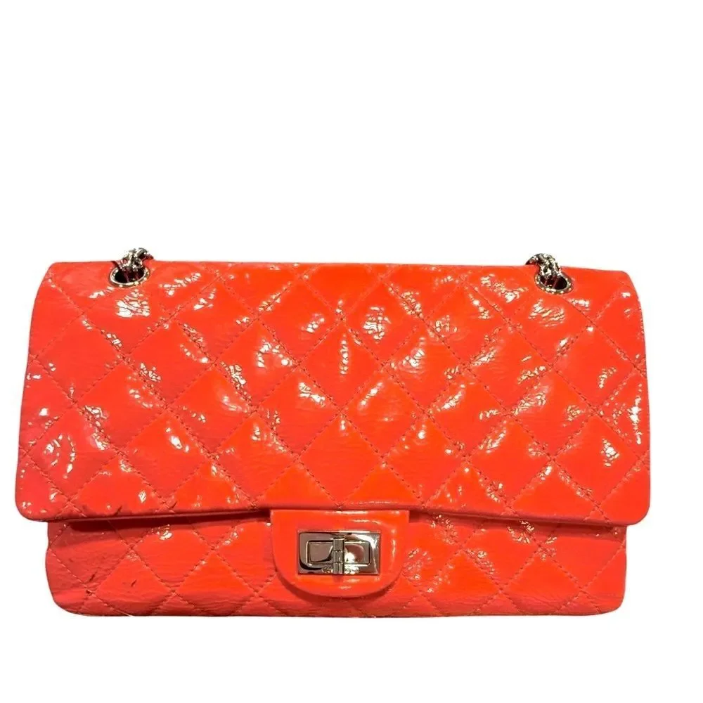 CHANEL Reissue 2.55 Medium Red Quilted Leather Dbl FlapBag w/COA